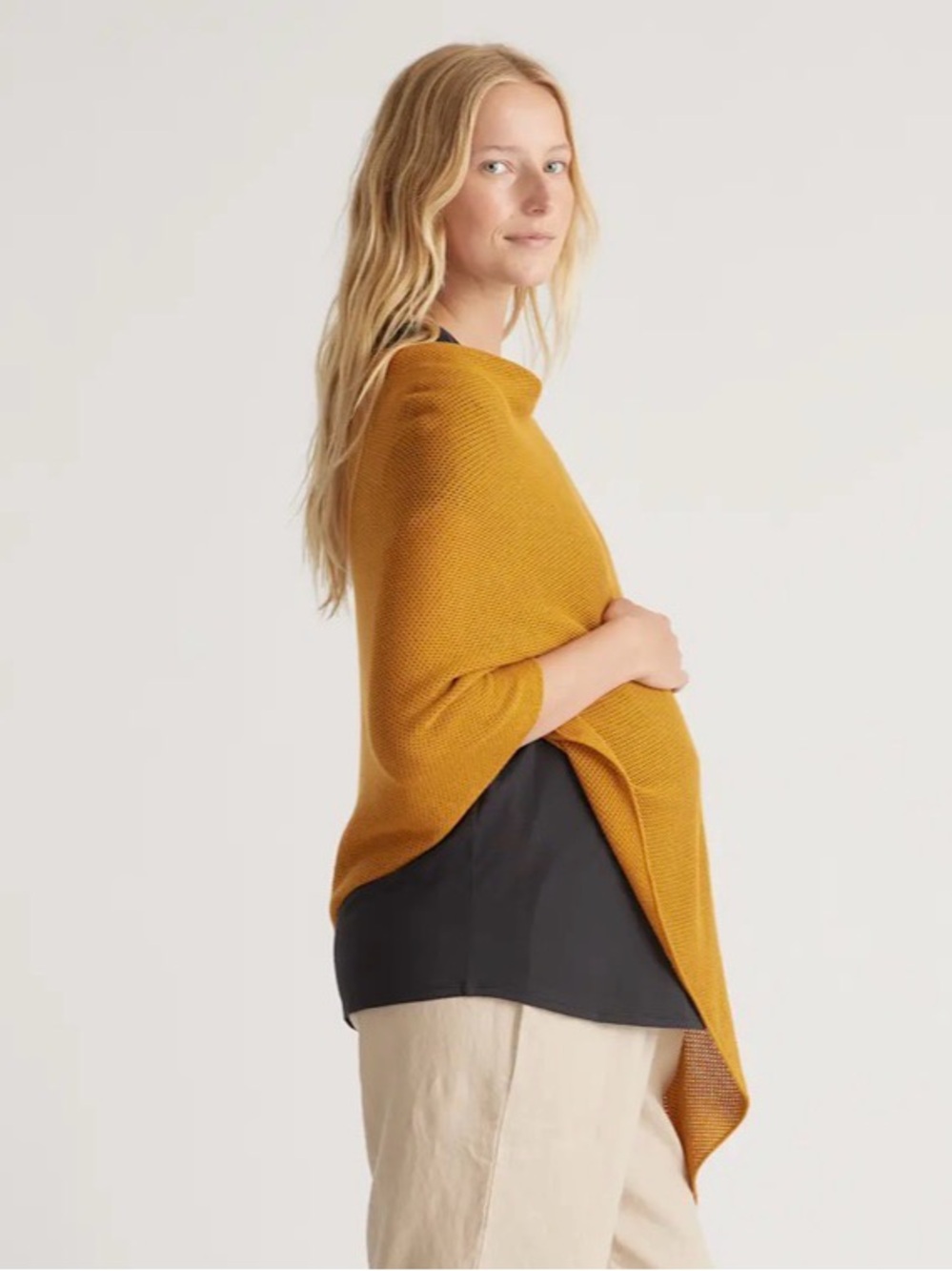 Quince Organic Cotton Cashmere Nursing Cover Shawl Wrap One Size